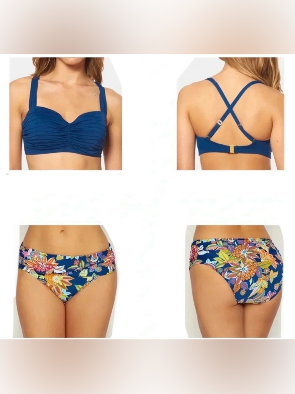 Bleu Rod Beattie Bikini Swimsuit Top Size 34D Bottom Size 6